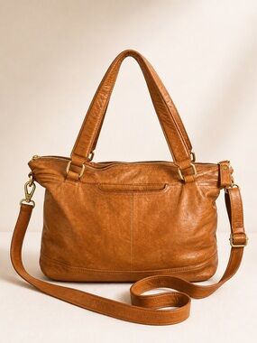 HOBO Saddle Brown Leather Shoulder Bag Hobo Crossbody cognac